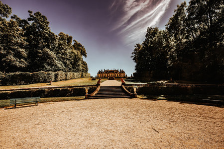 LA MOTTE TILLY, FRANCE, AUGUST 07, 2016 : exteriors and gardens of La Motte Tilly castle, august 07, 2016 in La Motte Tilly, Aube, Franceのeditorial素材