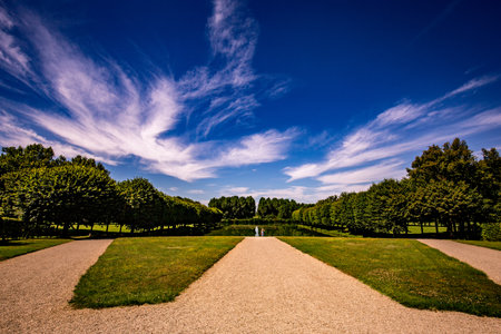 LA MOTTE TILLY, FRANCE, AUGUST 07, 2016: exteriors and gardens of La Motte Tilly castle, august 07, 2016 in La Motte Tilly, Aube, Franceのeditorial素材