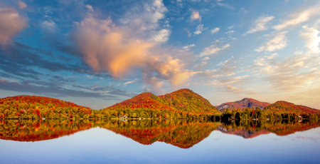Beautiful view of the Lac-Superieur in Canadaの写真素材