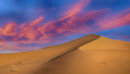 dune of Sossusvlei, with clouds and sky in Namib desert, Africaの写真素材