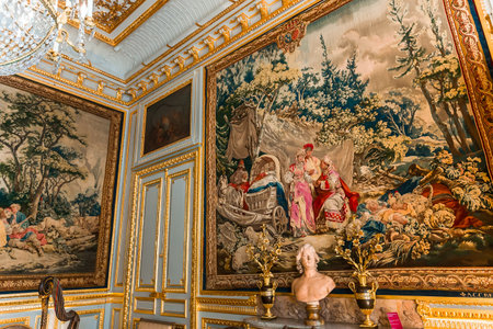 PARIS, FRANCE, MARCH 21, 2019: interiors of Jacquemard Andre museum, march 21, 2019, in Paris, Franceのeditorial素材