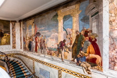 PARIS, FRANCE, MARCH 21, 2019: interiors of Jacquemard Andre museum, march 21, 2019, in Paris, Franceのeditorial素材