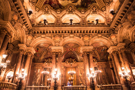 PARIS, france, DECEMBER 22: An interior view of Opera de Paris, Palais Garnier, Paris Opera house shown on December 22, 2012 in Paris, franceのeditorial素材