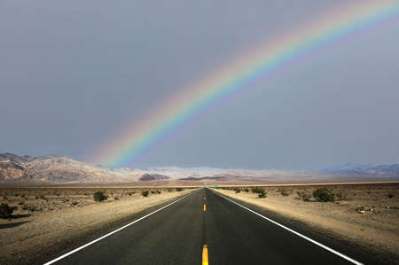 road lines in death valley desert, california, usaの写真素材