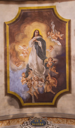 CARGESE, CORSE, FRANCE, MAY 05, 2013: interiors and architectural details catholic church of Cargese villageのeditorial素材