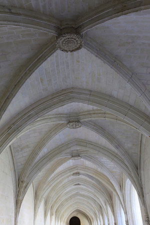 FONTEVRAUD, FRANCE APRIL 4, 2012: architectural details of Fontevraud Abbey, built between 1110 and 1119 in Loire valleyのeditorial素材