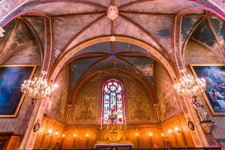 MARENNES, FRANCE, SEPTEMBER, 12, 2021: interiors of Saint Pierre church, september 12, 2021, in Marennes, Franceのeditorial素材