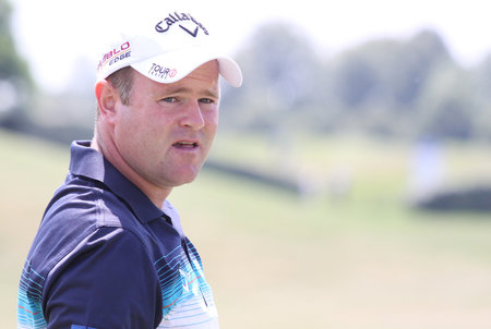 Paris, france, july 04, 2010: golfer in action at the French open 2010のeditorial素材