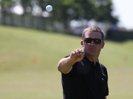 Paris, france, july 04, 2010: golfer in action at the French open 2010のeditorial素材