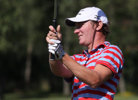 Paris, france, july 04, 2010: golfer in action at the French open 2010のeditorial素材