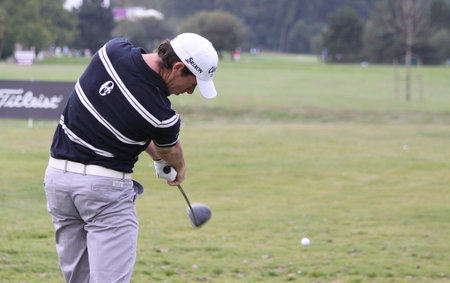 Paris, France, October 5, 2010: golfer in action at the Severiano Ballesteros trophy 2010のeditorial素材