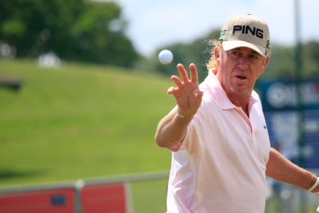 PARIS, FRANCE, JULY 15, 2012: golfer in action at the French open 2012のeditorial素材