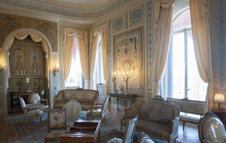 SAINT JEAN CAP FERRAT, FRANCE, APRIL 24, 2013, interiors and arcitectural details of Villa Ephrussi de Rothschild, on the French rivieraのeditorial素材