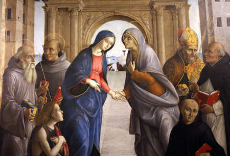 SIENA, ITALY, JUNE 14, 2016: interiors and architectural decors of the pinacoteca nazionale of Siena, Tuscanyのeditorial素材