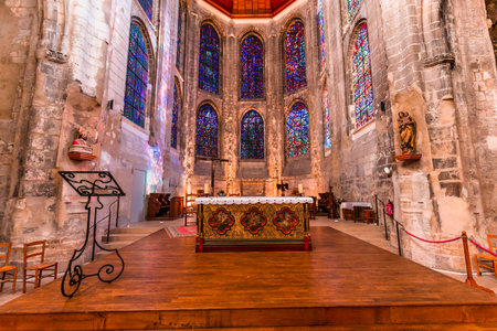 ABBEVILLE, SOMME, FRANCE, MARCH 03, 2022: interiors and decors of the Saint Vufran collegiate churchのeditorial素材