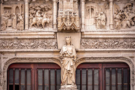 RUE, SOMME, FRANCE, MARCH 03, 2022: exteriors and decors of chapel of the holy spiritのeditorial素材