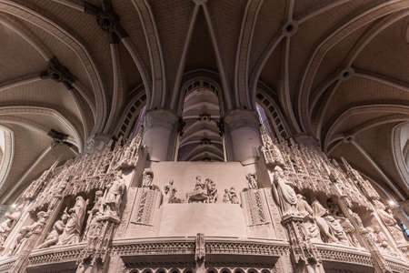CHARTRES, FRANCE, MARCH 27, 2022: interiors and architectural decors of Cathedral of Our Lady of Chartresのeditorial素材