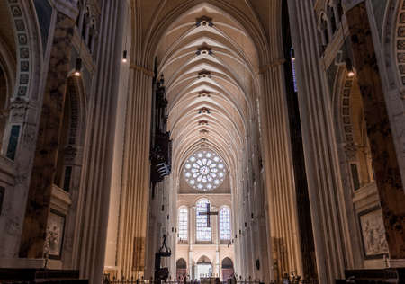 CHARTRES, FRANCE, MARCH 27, 2022: interiors and architectural decors of Cathedral of Our Lady of Chartresのeditorial素材