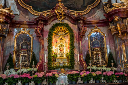 OTTOBEUREN, BAVARIA, GERMANY, JUNE 04, 2022: interiors, frescoes and architectural decors of Ottobeuren abbey basilicaのeditorial素材