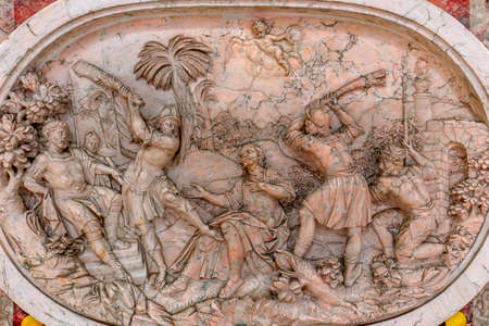 SALEM, BAVARIA, GERMANY, JUNE 07, 2022: Marble baroque statues, by various anonymous artists, 18th century, in Salem abbey church, near Konstanz lakeのeditorial素材