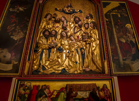 SALEM, BAVARIA, GERMANY, JUNE 07, 2022: architectural decors, by various anonymous artists, 18th century, in Salem abbey church, near Konstanz lakeのeditorial素材