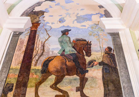 SALEM, BAVARIA, GERMANY, JUNE 07, 2022: stalls decors for horses, by various anonymous artists, 18th century, in Salem abbey church, near Konstanz lakeのeditorial素材