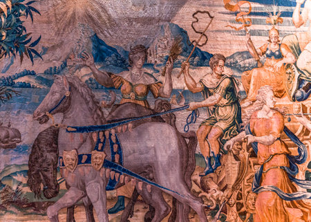 BLOIS, FRANCE, APRIL 18, 2023 , interiors and architectural decors in royal castle of Blois, Loire valleyのeditorial素材