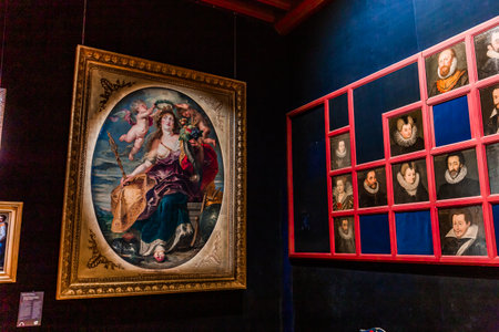 BLOIS, FRANCE, APRIL 18, 2023 , interiors and architectural decors in royal castle of Blois, Loire valleyのeditorial素材