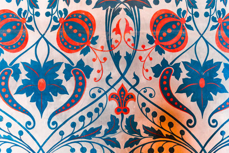 BLOIS, FRANCE, APRIL 18, 2023 , mural frescoes decors in royal castle of Blois, Loire valleyのeditorial素材