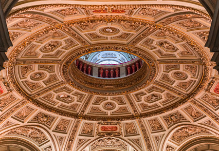VIENNA, AUSTRIA, MAY 24, 2023: interiors, frescoes and architectural details of the Vienna kunstmuseum of fine artsのeditorial素材