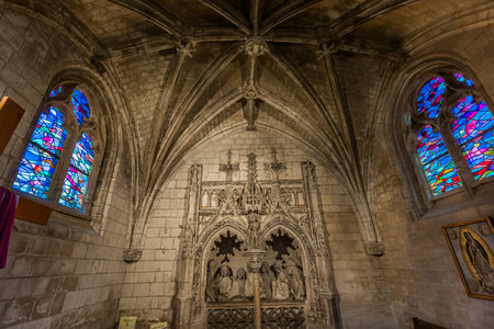ABBEVILLE, SOMME, FRANCE, JUNE 18, 2023: architectural details and decors of interiors of Saint Sepulcre churchのeditorial素材