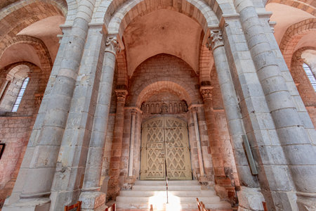 SAINT BENOIT SUR LOIRE, FRANCE, APRIL 19, 2023: interiors and architectural decors of Fleury benedictine abbeyのeditorial素材
