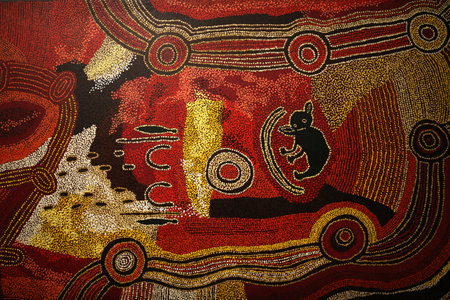 aboriginal paintings from various australian artistsのeditorial素材