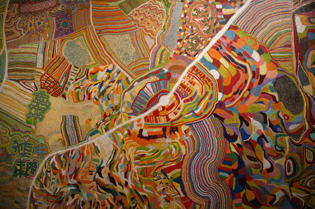 aboriginal paintings from various australian artistsのeditorial素材