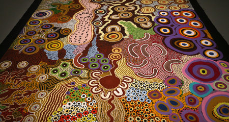 aboriginal paintings from various australian artistsのeditorial素材