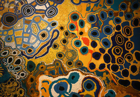 aboriginal paintings from various australian artistsのeditorial素材