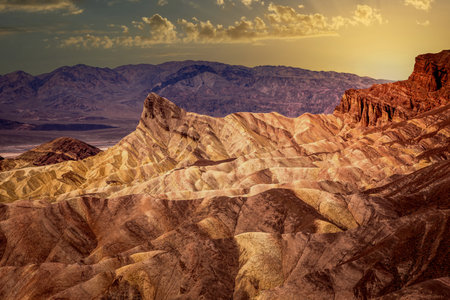 Zabriskie Point, Death Valley, California, USAの写真素材