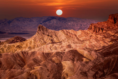 Zabriskie Point, Death Valley, California, USAの写真素材