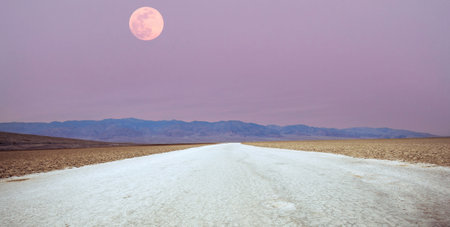 DEATH VALLEY, CALIFORNIA, USA, APRIL 10, 2015: Badwater basin in death valley national park, california, united statesの写真素材