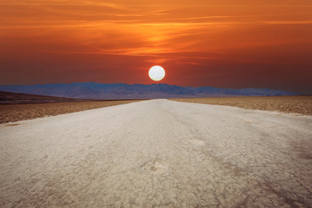 DEATH VALLEY, CALIFORNIA, USA, APRIL 10, 2015: Badwater basin in death valley national park, california, united statesの写真素材