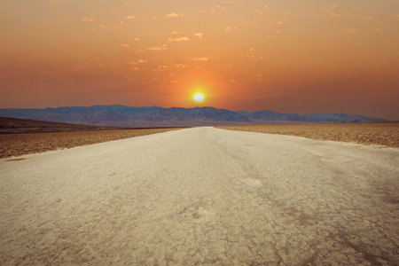 DEATH VALLEY, CALIFORNIA, USA, APRIL 10, 2015: Badwater basin in death valley national park, california, united statesのeditorial素材