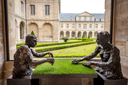CAEN, CALVADOS, NORMANDY, FRANCE, MAY 16, 2024: architectural details of ladies abbey, also known as Abbaye aux damesのeditorial素材