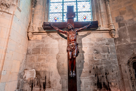 CAEN, CALVADOS, NORMANDY, FRANCE, MAY 13, 2024: interiors and architectural details of Saint Pierre churchのeditorial素材