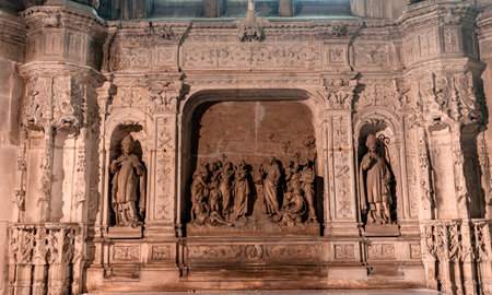 CAEN, CALVADOS, NORMANDY, FRANCE, MAY 13, 2024: interiors and architectural details of Saint Pierre churchのeditorial素材