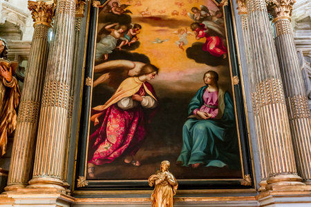 CAEN, CALVADOS, NORMANDY, FRANCE, MAY 15, 2024: interiors and architectural details of Saint Jean churchのeditorial素材