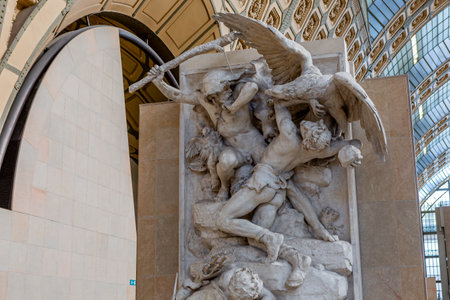 PARIS, FRANCE, NOVEMBER 22, 2023: architectural details of the Orsay museumのeditorial素材