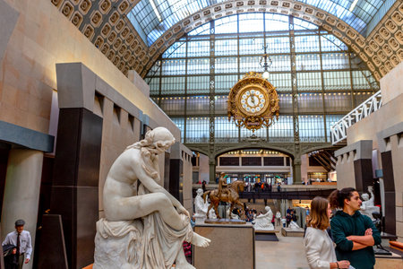 PARIS, FRANCE, NOVEMBER 22, 2023: architectural details of the Orsay museumのeditorial素材