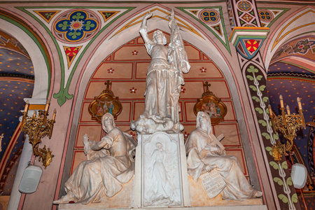 AIGUEZE, GARD, FRANCE, SEPTEMBER 19, 2024: interiors and architectural details of Saint-roch churchのeditorial素材