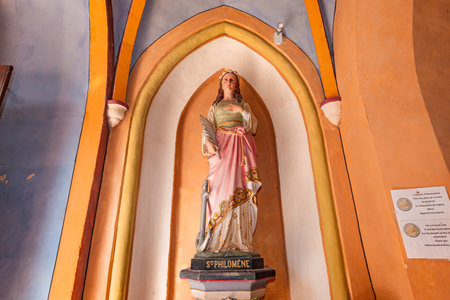 AIGUEZE, GARD, FRANCE, SEPTEMBER 19, 2024: interiors and architectural details of Saint-roch churchのeditorial素材