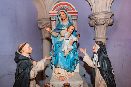 AIGUEZE, GARD, FRANCE, SEPTEMBER 19, 2024: interiors and architectural details of Saint-roch churchのeditorial素材